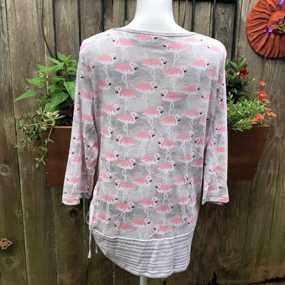 Onque Casual Flamingo T Shirt Size Large   A128 - Picture 2 of 5